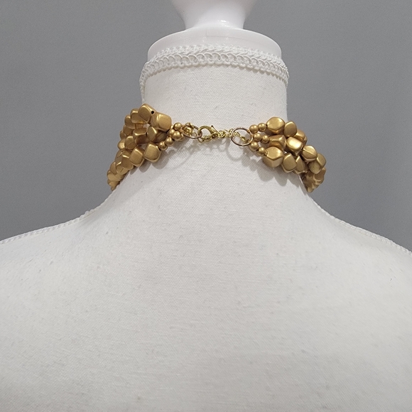 INC International Concepts Black Halter Tank with Gold Beaded Neck - Picture 5 of 6